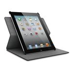 BUFFALO iPad(2012年モデル)用 回転レザーケース 液晶保護フィルム付 ブラック BSIPD12RLBK