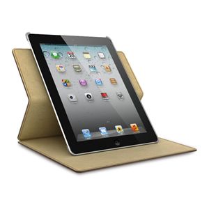 BUFFALO iPad(2012年モデル)用 回転レザーケース 液晶保護フィルム付 ブラウン BSIPD12RLBR