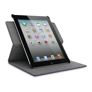 BUFFALO iPad(2012年モデル)用 回転レザーケース 液晶保護フィルム付 ネイビー BSIPD12RLNV