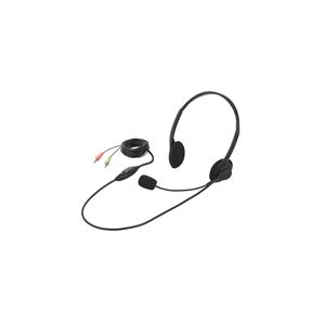 BUFFALO ヘッドセット 両耳 ヘッドバンド式 ノイズ低減 ブラック BSHSH06BK