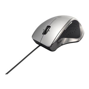 BUFFALO BlueLED有線マウス 超高感度 USB 5ボタン 横スクロール シルバー BSMBU09SV