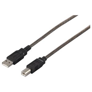 BUFFALO USB2.0ケーブル (A to B) ブラックスケルトン 0.7m BSUAB207BS