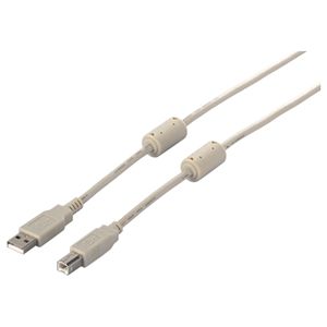 BUFFALO USB2.0ケーブル (A to B) フェライトコア付 アイボリー 2m BSUABFC220IV