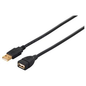 BUFFALO USB2.0延長ケーブル (A to A) フェライト素子ねり込みタイプ 1m ブラック BSUAAHFC210BK