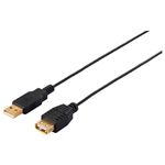 BUFFALO USB2.0延長ケーブル (A to A) スリムタイプ 0.5m ブラック BSUAASM205BK
