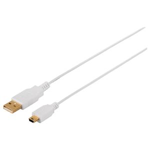 BUFFALO USB2.0ケーブル (A to miniB) スリムタイプ 1m ホワイト BSUAMNSM210WH