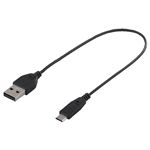 BUFFALO USB2.0ケーブル(A to microB) スリムタイプ 0.2m ブラック BSMPC12U02BK