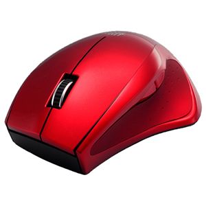 BUFFALO Simpring対応 無線(2.4GHz)BlueLEDマウス 5ボタン 省エネモデル レッド SRMB04RD