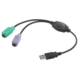 BUFFALO USB2.0ケーブル (A to PS/2) 分岐型 ブラック BSUAPS2B02BK