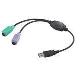 BUFFALO USB2.0ケーブル (A to PS/2) 分岐型 ブラック BSUAPS2B02BK