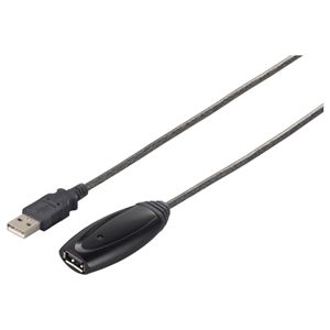 BUFFALO USB2.0リピーターケーブル (A to A) 5m ブラックスケルトン BSUAAR250BS