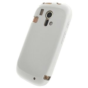 BUFFALO F-12D専用 光るシリコンケース 液晶保護フィルム付 ホワイト BSMPF12DLSWH