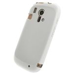 BUFFALO F-12D専用 光るシリコンケース 液晶保護フィルム付 ホワイト BSMPF12DLSWH