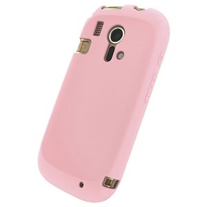 BUFFALO F-12D専用 光るシリコンケース 液晶保護フィルム付 ピンク BSMPF12DLSPK