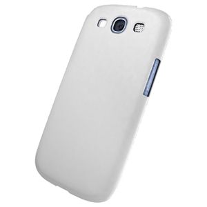 BUFFALO GALAXY SIII SC-06D専用 ラバーハードケース 選べる液晶保護フィルム2枚付 ホワイト BSMPSC06DHRWH