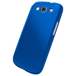 BUFFALO GALAXY SIII SC-06D専用 ラバーハードケース 選べる液晶保護フィルム2枚付 ブルー BSMPSC06DHRBL