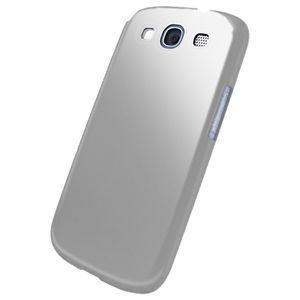 BUFFALO GALAXY SIII SC-06D専用 ラバーハードケース 選べる液晶保護フィルム2枚付 シルバー BSMPSC06DHRSV