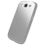 BUFFALO GALAXY SIII SC-06D専用 ラバーハードケース 選べる液晶保護フィルム2枚付 シルバー BSMPSC06DHRSV