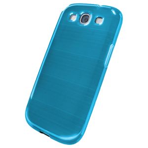 BUFFALO GALAXY SIII SC-06D専用 ソフトケース 液晶保護フィルム付 ブルー BSMPSC06DTBL