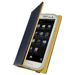 BUFFALO GALAXY SIII SC-06D専用 レザーケース 液晶保護フィルム付 ネイビー BSMPSC06DLNB