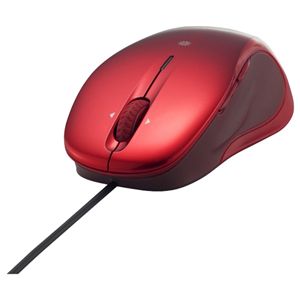 BUFFALO 有線TOGレーザー式マウス 5ボタン 横スクロール BEYOND THE LASERシリーズ レッド BSMBLU03RD