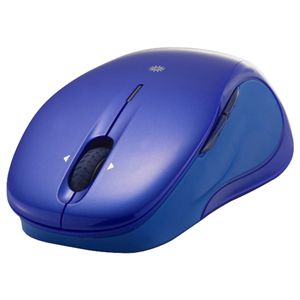 BUFFALO 無線TOGレーザー式マウス 5ボタン 横スクロール LASERシリーズ 電池長持ち ブルー BSMBLW03BL