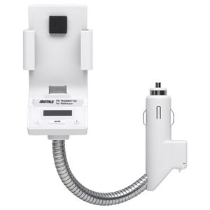 BUFFALO ウォークマン用FMトランスミッター 3Dサラウンド対応 グースネックタイプ ホワイト BSFM36WH