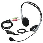 BUFFALO 両耳ヘッドバンド式ヘッドセット ノイズキャンセリングマイク搭載 シルバー BSHSH08SV