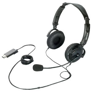 BUFFALO 両耳ヘッドバンド式ヘッドセット USB/半密閉/ノイズキャンセリングマイク ブラック BSHSUH08BK