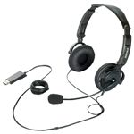 BUFFALO 両耳ヘッドバンド式ヘッドセット USB/半密閉/ノイズキャンセリングマイク ブラック BSHSUH08BK