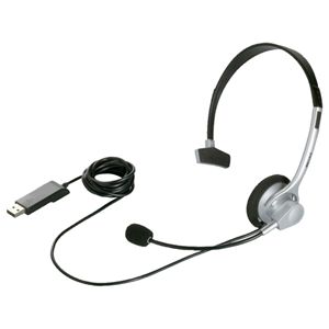 BUFFALO 片耳ヘッドバンド式ヘッドセット USB接続/ノイズキャンセリングマイク搭載 シルバー BSHSUH11SV