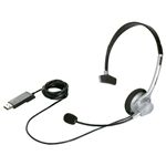 BUFFALO 片耳ヘッドバンド式ヘッドセット USB接続/ノイズキャンセリングマイク搭載 シルバー BSHSUH11SV