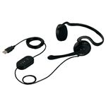 BUFFALO 両耳ネックバンド式ヘッドセット USB接続/ノイズキャンセリングマイク搭載 ブラック BSHSUN03BK