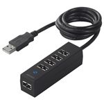 BUFFALO USB2.0ハブ 5ポートタイプ どっちもハブタイプ ブラック 1.0m BSH5UD0610BK