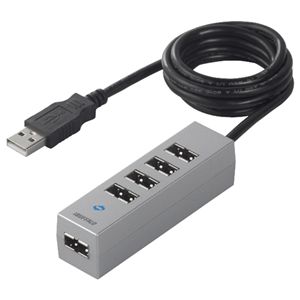 BUFFALO USB2.0ハブ 5ポートタイプ どっちもハブタイプ シルバー 1.0m BSH5UD0610SV