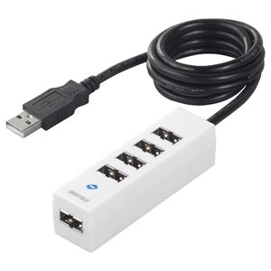 BUFFALO USB2.0ハブ 5ポートタイプ どっちもハブタイプ ホワイト 1.0m BSH5UD0610WH