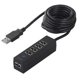 BUFFALO USB2.0ハブ 5ポートタイプ どっちもハブタイプ ブラック 2.0m BSH5UD0620BK