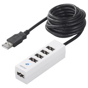 BUFFALO USB2.0ハブ 5ポートタイプ どっちもハブタイプ ホワイト 2.0m BSH5UD0620WH