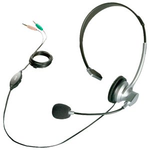 BUFFALO 片耳ヘッドバンド式ヘッドセット ボリューム付 シルバー BSHSH09SV