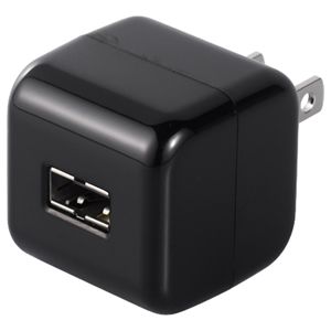 BUFFALO キューブ型どっちもUSB充電器 1ポートタイプ スマホ全キャリア・全機種対応 ブラック BSMPA13BK