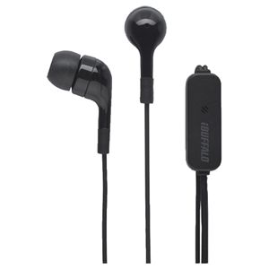 BUFFALO スマートフォン用イヤホン マイク付き U型/カバン用 1.2m ブラック BSHSMP02U12BK
