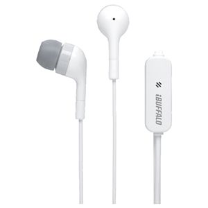 BUFFALO スマートフォン用イヤホン マイク付き U型/カバン用 1.2m ホワイト BSHSMP02U12WH