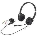 BUFFALO 両耳ヘッドバンド式ヘッドセット 半密閉/ノイズキャンセリングマイク搭載 ブラック BSHSH13BK