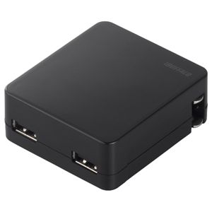 BUFFALO USB充電器 2ポートタイプ 【スマートフォン全キャリア・全機種対応】 ブラック BSMPA16BK