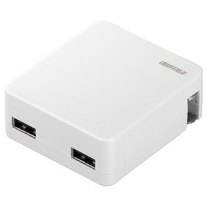 BUFFALO USB充電器 2ポートタイプ 【スマートフォン全キャリア・全機種対応】 ホワイト BSMPA16WH