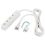 BUFFALO RoHS対応 3ピン式電源タップ 4個口タイプ マグネット付 3m ホワイト BSTAP34RO30WH