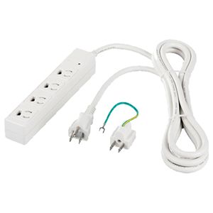 BUFFALO RoHS対応 3ピン式電源タップ 4個口タイプ マグネット付 5m ホワイト BSTAP34RO50WH