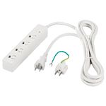 BUFFALO RoHS対応 3ピン式電源タップ 4個口タイプ マグネット付 5m ホワイト BSTAP34RO50WH