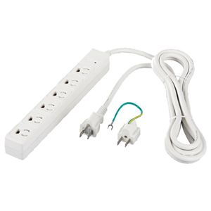 BUFFALO RoHS対応 3ピン式電源タップ 6個口タイプ マグネット付 3m ホワイト BSTAP36RO30WH