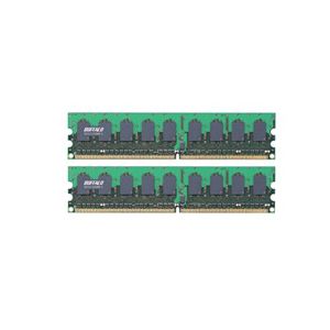 バッファロー DDR2 533MHz SDRAM(PC2-4200)240pin ECC DIMM 2枚組1GX2 D2/533-E1GX2